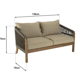 Macabane Lot n°2 Salon de jardin acacia vert sapin CELESTIN Best