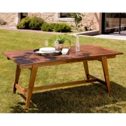 Macabane Lot n°113 Salon de jardin en teck huilé 8/10 personnes MAEVA Outlet