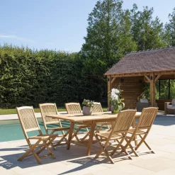 Macabane Lot n°150 Salon de jardin en teck 8/10 personnes FUN Online