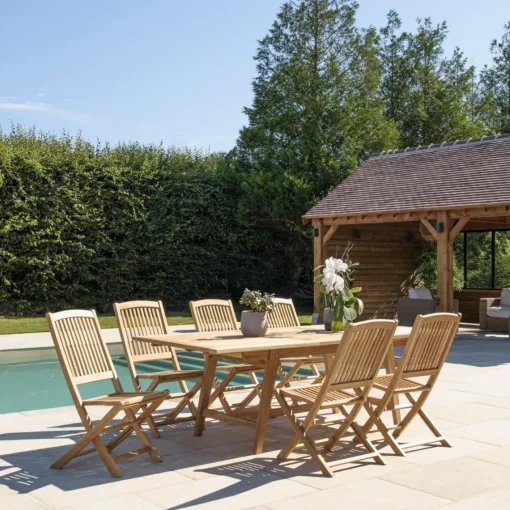 Macabane Lot n°150 Salon de jardin en teck 8/10 personnes FUN Online