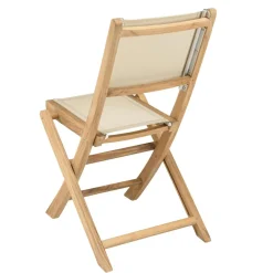 Macabane Lot n°160 Salon de jardin en teck et textilène 10/12 personnes Discount