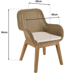 Macabane Lot n°6 Salon de jardin teck recyclé rotin synthétique 8/10 personnes KALLY Outlet