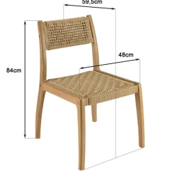Macabane Lot n°17 Salon de jardin teck recyclé rotin synthétique 6 personnes VALERIA Discount