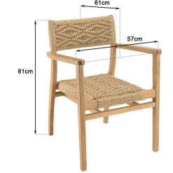 Macabane Lot n°8 Salon de jardin teck recyclé rotin synthétique 8 à 10 personnes VALERIA Discount
