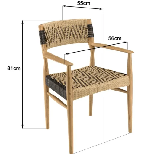 Macabane Lot n°27 Salon de jardin teck recyclé rotin synthétique 4 personnes VALERIA Discount
