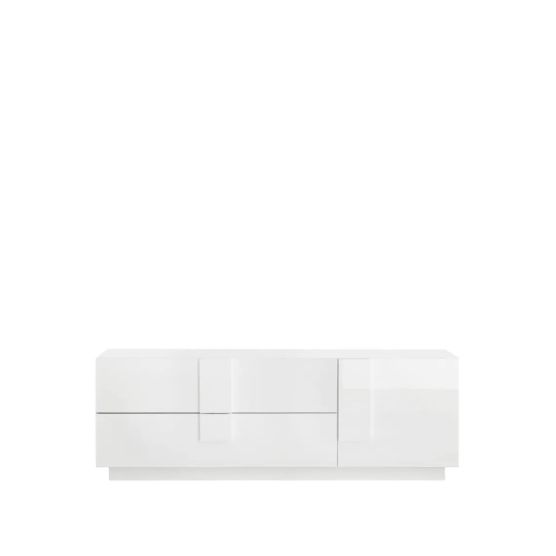 3S. x Home Lowboard 2 tiroirs1 porte blanc laqué brilliant Clearance