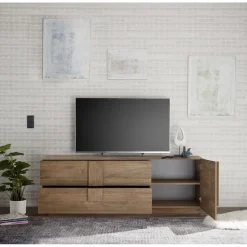 3S. x Home Lowboard 2 tiroirs1 porte en panneaux de particules New