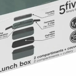 3S. x Home Lunch box double compartiments avec couverts - noir Hot