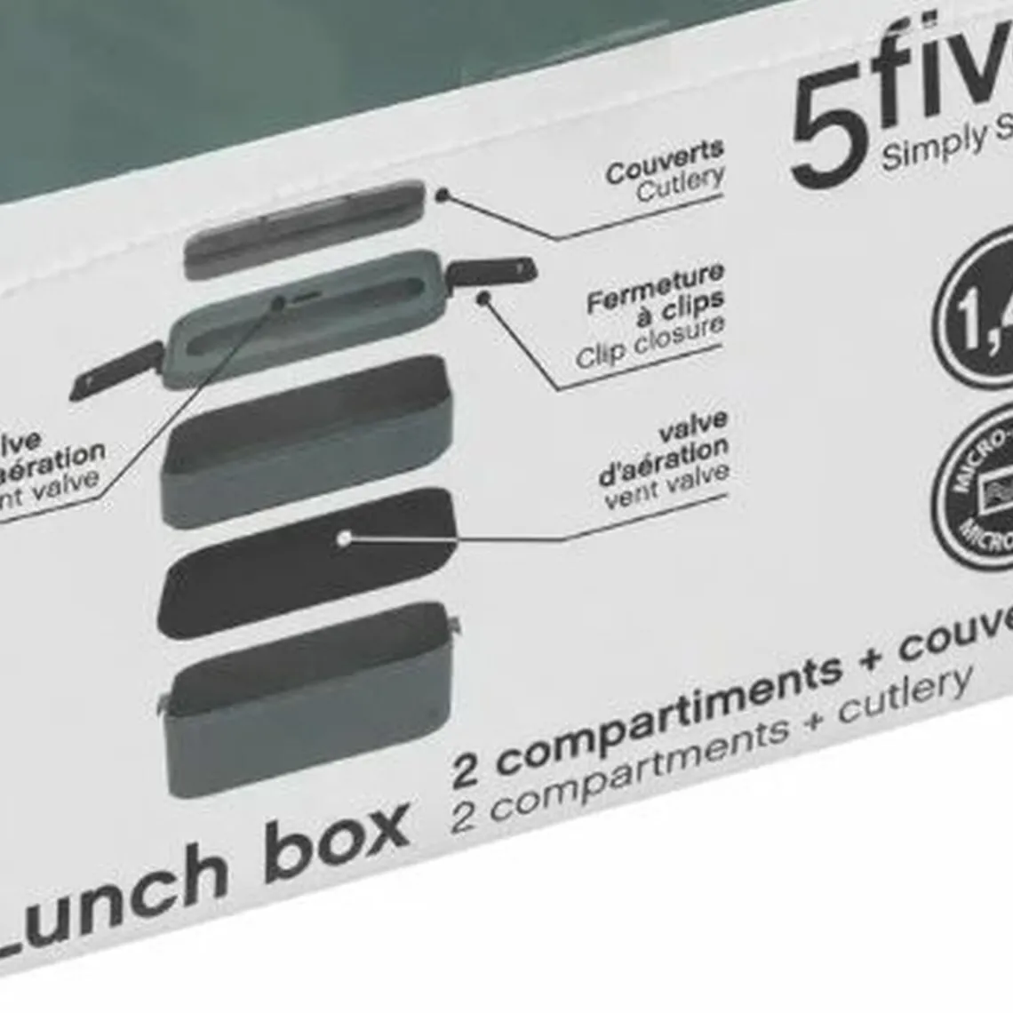 3S. x Home Lunch box double compartiments avec couverts - noir Hot