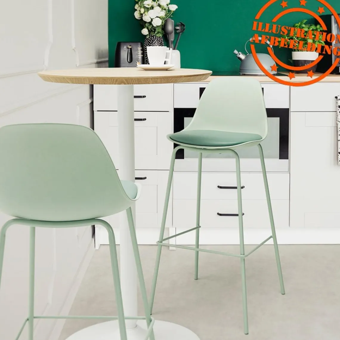 ALTEREGO Mange-debout ou table haute 'MADISON' blanche Hot