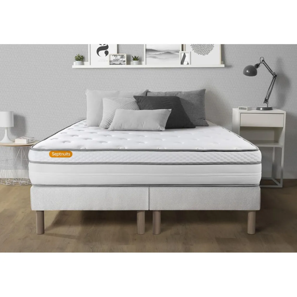 Septnuits Matelas double sommiers Luxe Ressorts memoire de forme 5 zones de confort MAXI epaisseur