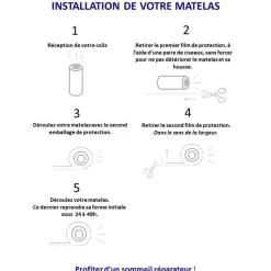 Selenia Matelas Roulé Mousse à Mémoire De Forme Et Mousse Haute Résilience ZENO - Made In France Sale