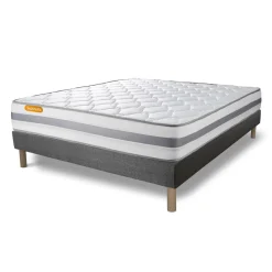Septnuits Matelas sommier gris Memo Spring Ressorts ensaches 3 zones de confort MAXI epaisseur Sale