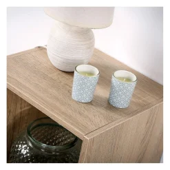 Calicosy Meuble à 3 cases en bois Beige Discount