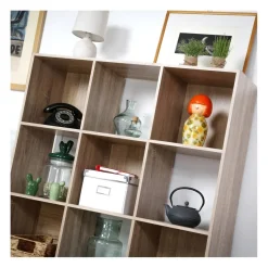 Calicosy Meuble à 12 cases en bois Beige Sale