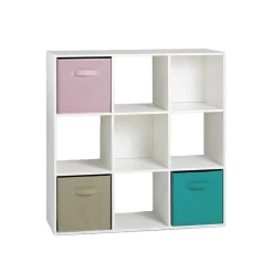 Calicosy Meuble à 9 cases en bois blanc Discount