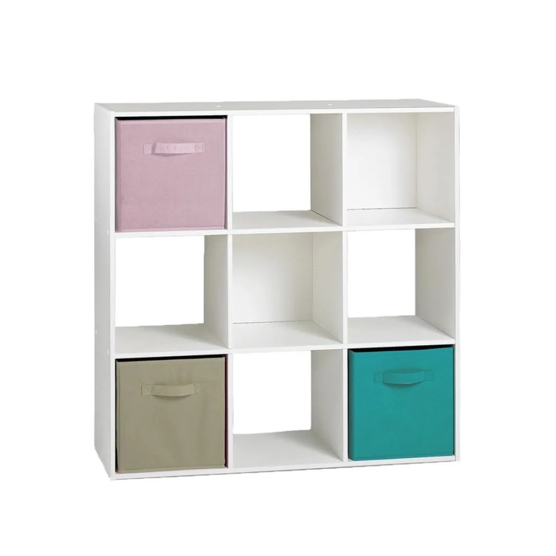 Calicosy Meuble à 9 cases en bois blanc Discount