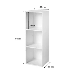 Calicosy Meuble à 3 cases en bois blanc Discount