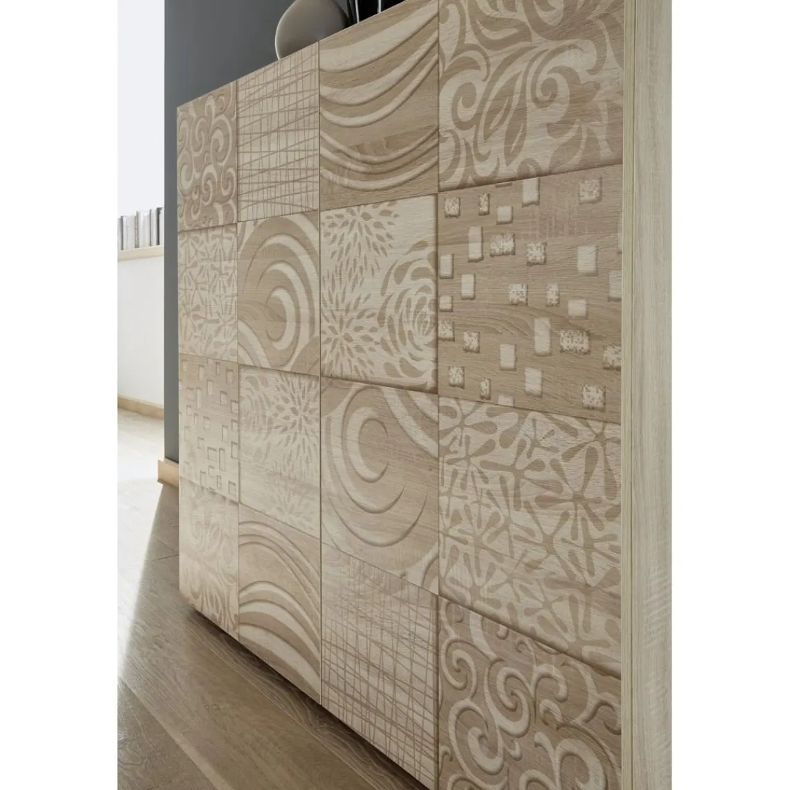 3S. x Home Meuble 2 portes MIRO décor chêne Outlet