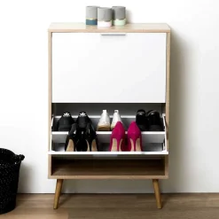 3S. x Home Meuble A Chaussures 2 Portes en Bois Discount