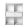 Calicosy Meuble banc à 4 cases avec 1 tiroir en bois Blanc Online