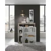 3S. x Home Meuble bar 2 portes HAMBURG décor chene et laqué blanc Outlet