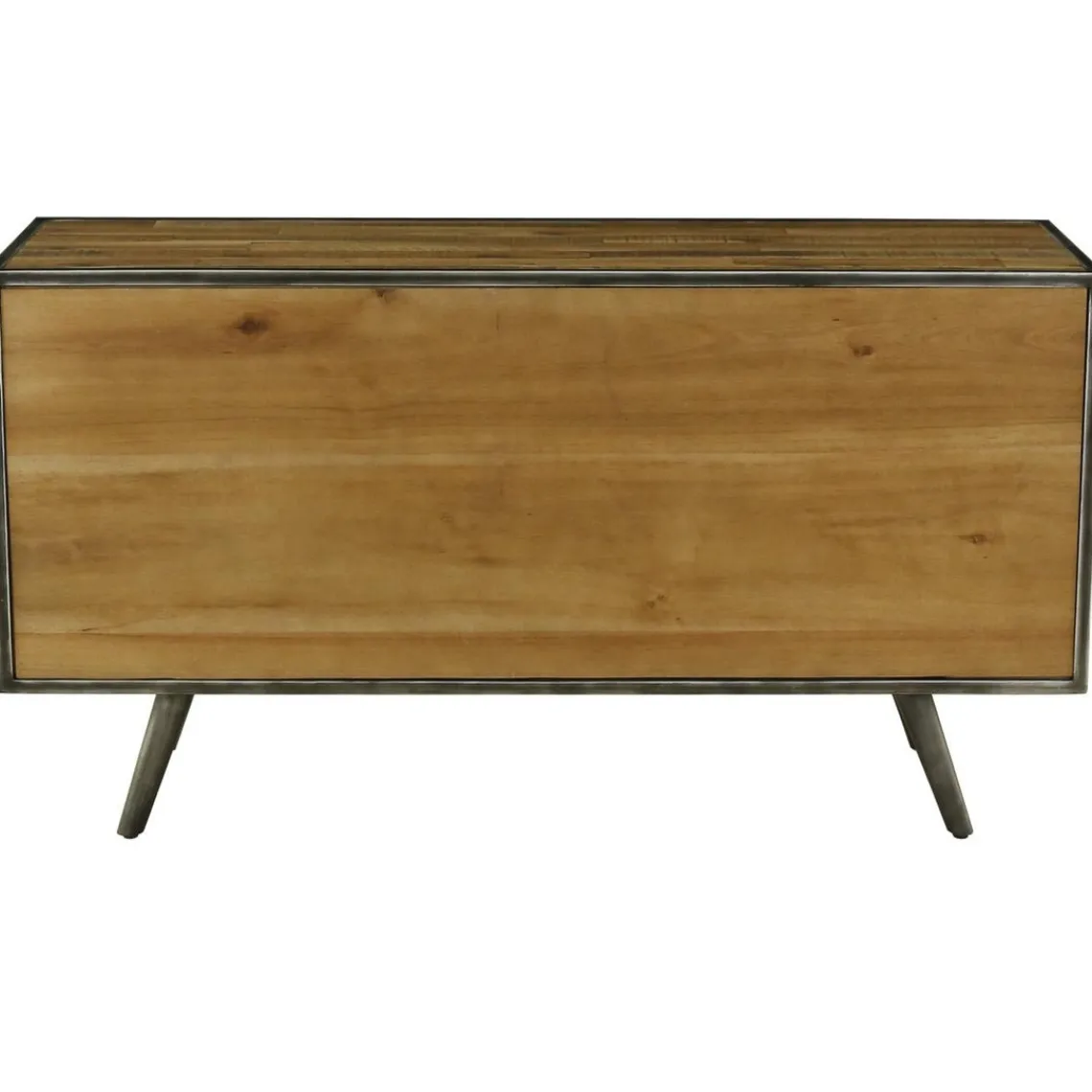 3S. x Home Meuble bas 3 tiroirs, 2 portes en bois Naturel foncé Best