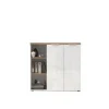 3S. x Home Meuble de bureau bas 2 portes 2 étagères niche avec 2 étagères chene poigné métal EASY Online