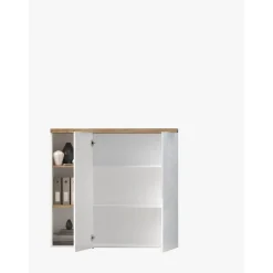 3S. x Home Meuble de bureau bas 2 portes 2 étagères niche avec 2 étagères chene poigné métal EASY Online