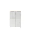 3S. x Home Meuble de bureau bas 2 portes 2 étagères avec serrure à clé poigné métal EASY Clearance