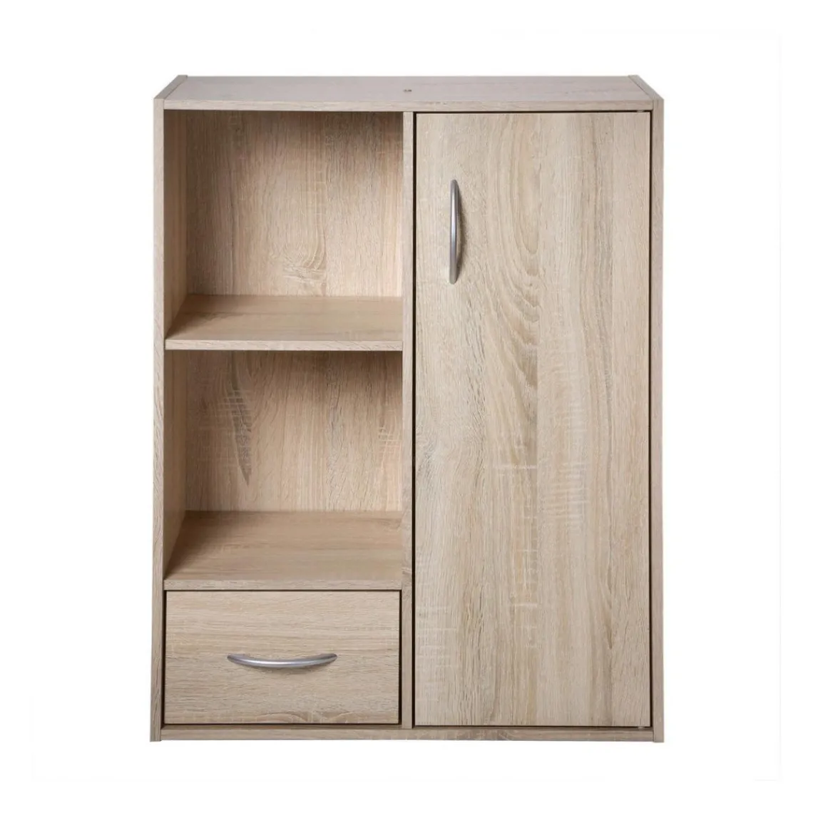Calicosy Meuble de rangement à 4 cases 1 porte et 1 tiroir Beige Best