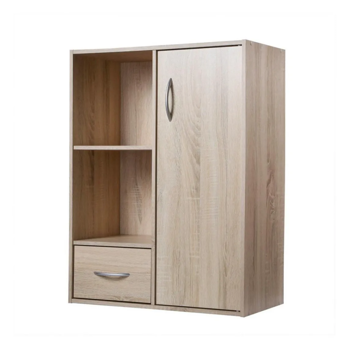 Calicosy Meuble de rangement à 4 cases 1 porte et 1 tiroir Beige Best