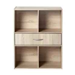 Calicosy Meuble de rangement à 4 cases avec 1 tiroir Beige Discount
