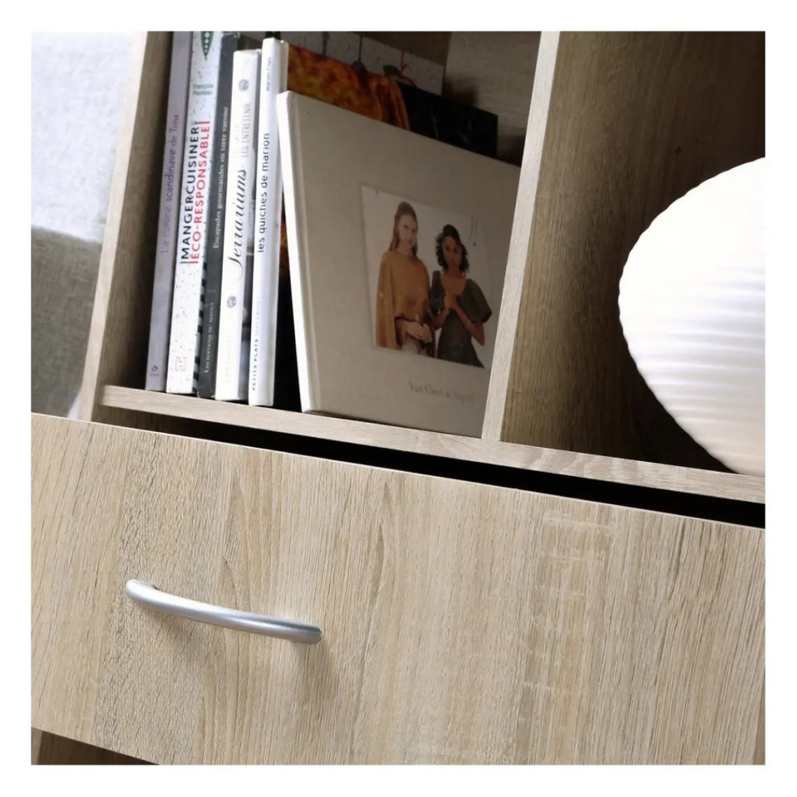 Calicosy Meuble de rangement à 4 cases avec 1 tiroir Beige Discount