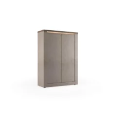 3S. x Home Meuble de rangement 4 portes ISCHIA avec éclairage LED intégré New