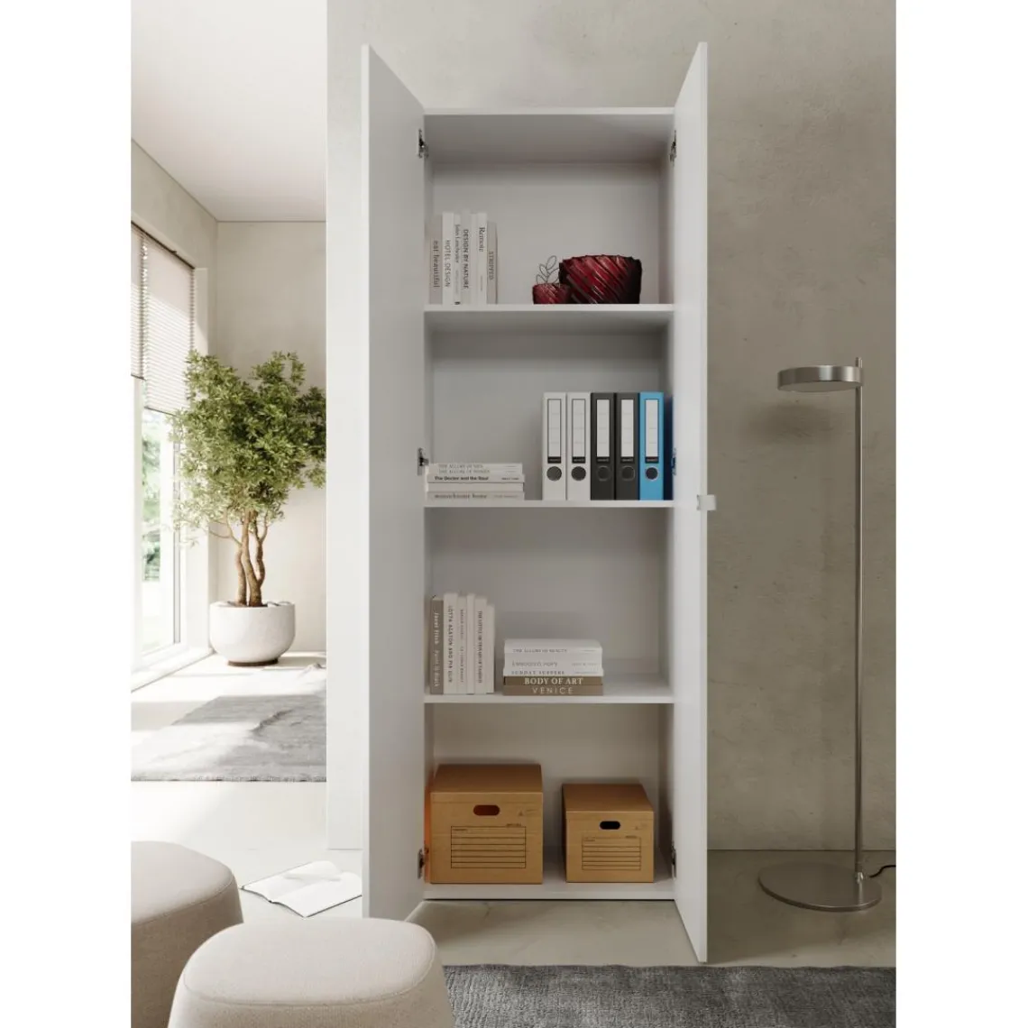 3S. x Home Meuble de rangement 2 portes 3 étagères Sale