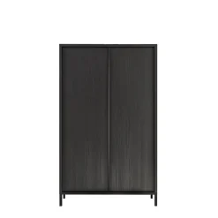 3S. x Home Meuble de rangement 4 portes chene noir Best