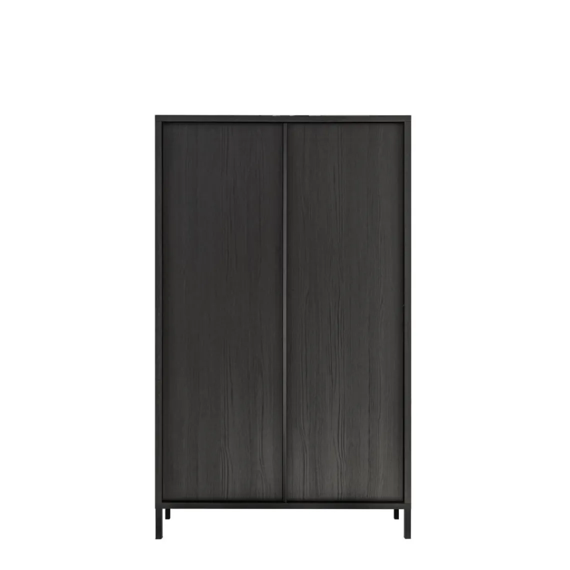3S. x Home Meuble de rangement 4 portes chene noir Best