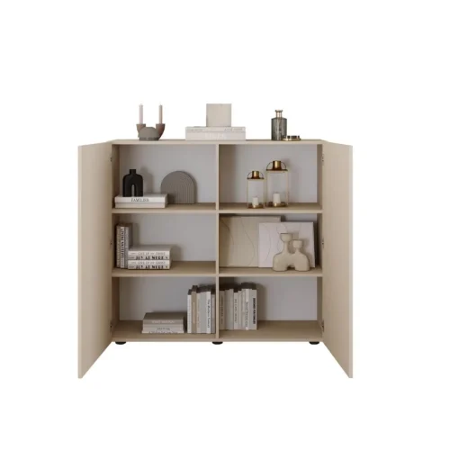 3S. x Home Meuble de rangement 2 portes RIO Panneaux de particules de première qualité Portes en MDF Discount