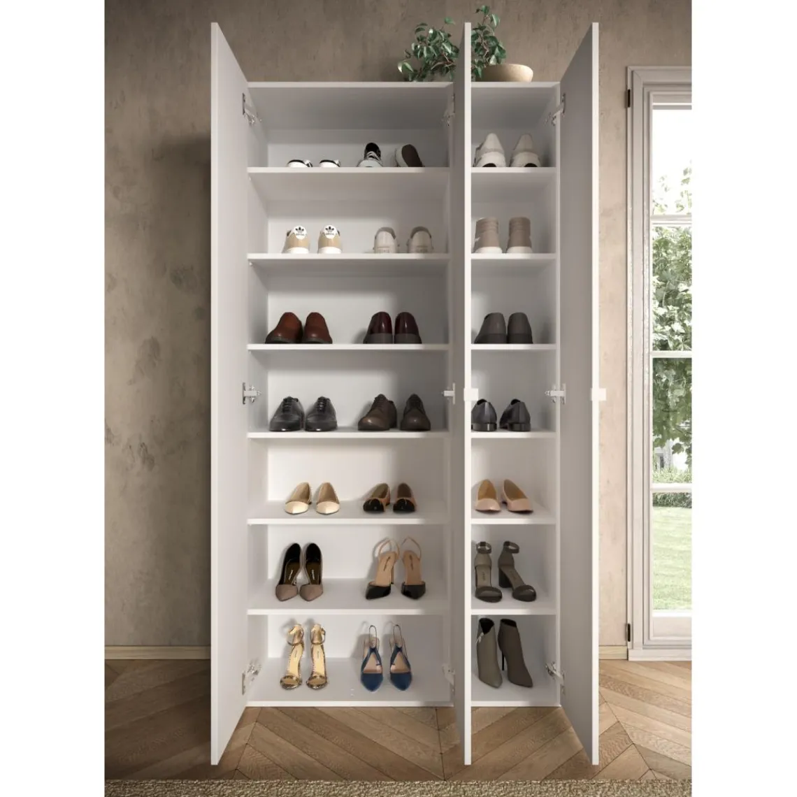 3S. x Home Meuble de rangement 3 portes 5 étagères reglable Online