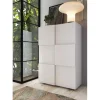 3S. x Home Meuble de rangement Damano 2 Portes Laqué Blanc Brillant 4 étageres L78xH 116 cm Online