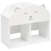 3S. x Home Meuble de rangement ourson 56x30cm en bois blanc