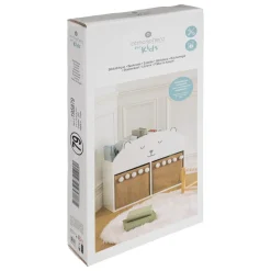 3S. x Home Meuble de rangement ourson 56x30cm en bois blanc