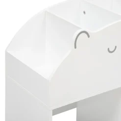 3S. x Home Meuble de rangement ourson 56x30cm en bois blanc
