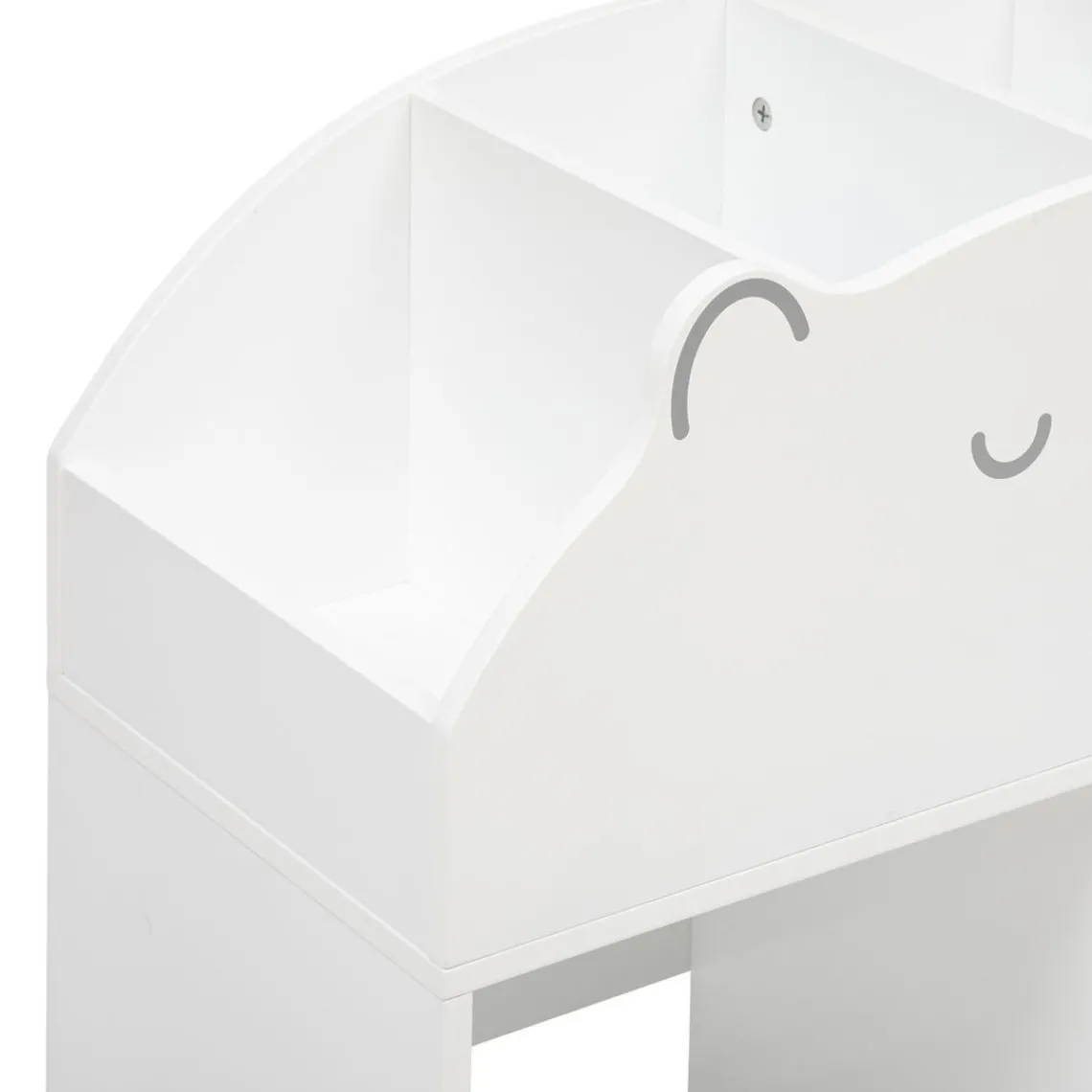 3S. x Home Meuble de rangement ourson 56x30cm en bois blanc