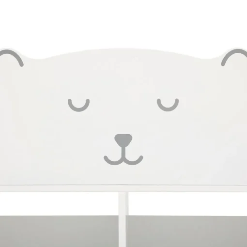 3S. x Home Meuble de rangement ourson 56x30cm en bois blanc