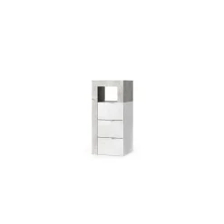 3S. x Home Meuble de rangement salle de bain 3 tiroirs effet béton façade blanc L35xH78 cm Best