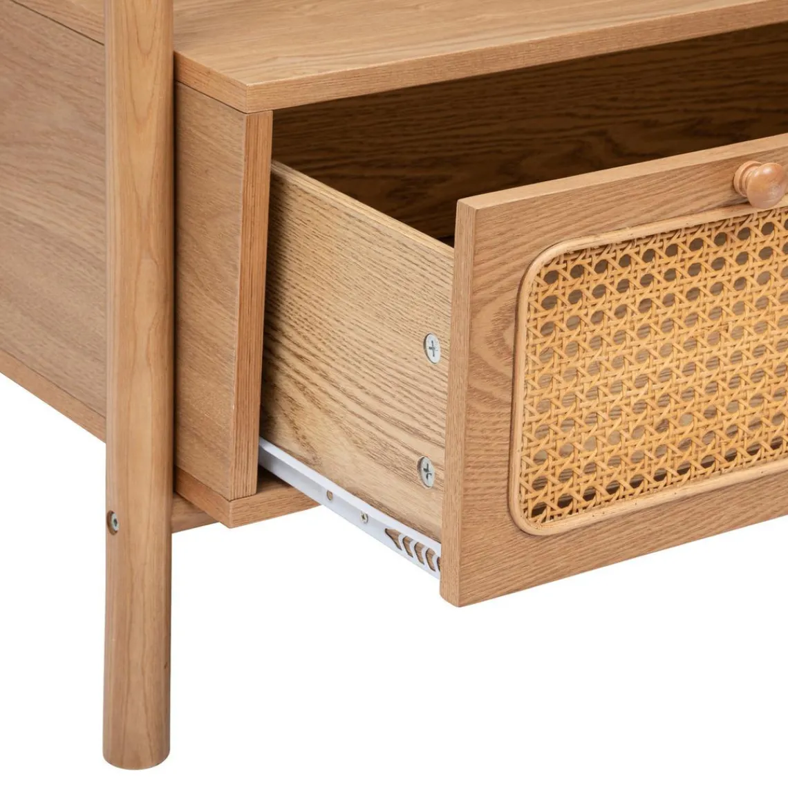 3S. x Home Meuble d'entrée un tiroir en placage frêne et métal Discount