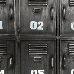 3S. x Home Meuble métal 6 portes Sevin Noir Clearance