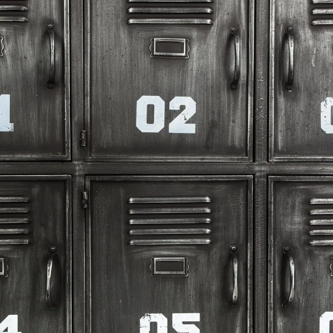 3S. x Home Meuble métal 6 portes Sevin Noir Clearance